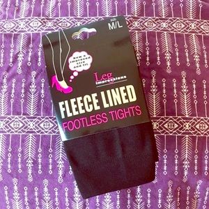 Fleece Lined Footless Tights / Leggings